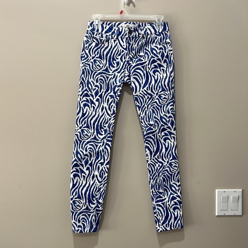 Vineyard Vines Navy & White Abstract Skinny Pants